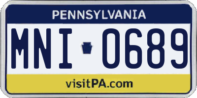 PA license plate MNI0689