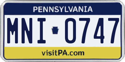 PA license plate MNI0747
