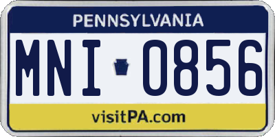 PA license plate MNI0856