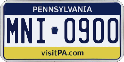 PA license plate MNI0900
