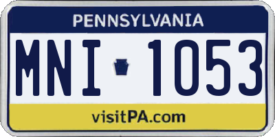 PA license plate MNI1053