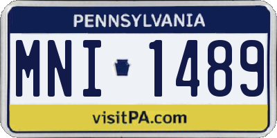 PA license plate MNI1489