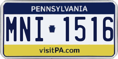PA license plate MNI1516