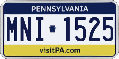 PA license plate MNI1525