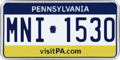 PA license plate MNI1530