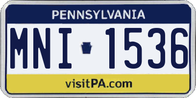 PA license plate MNI1536