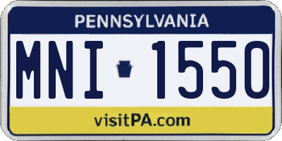 PA license plate MNI1550