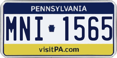 PA license plate MNI1565