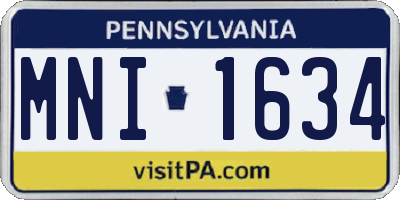 PA license plate MNI1634