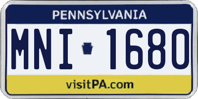 PA license plate MNI1680