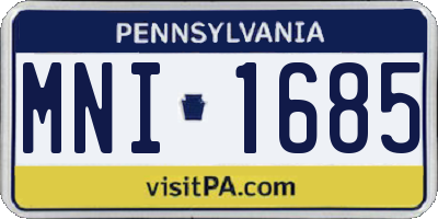 PA license plate MNI1685