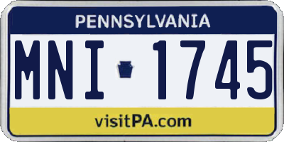 PA license plate MNI1745