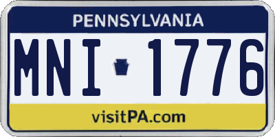 PA license plate MNI1776