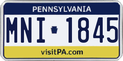 PA license plate MNI1845