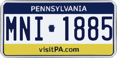 PA license plate MNI1885