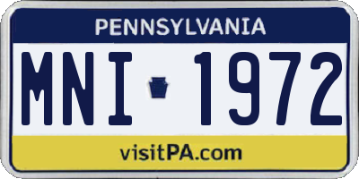 PA license plate MNI1972