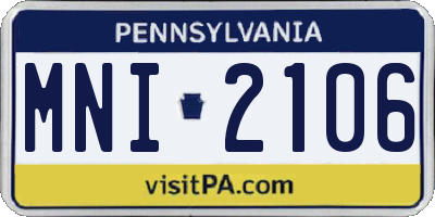 PA license plate MNI2106