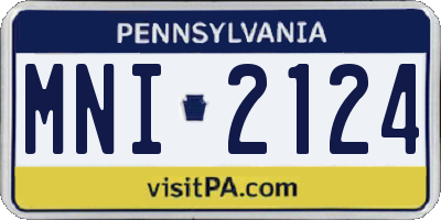 PA license plate MNI2124