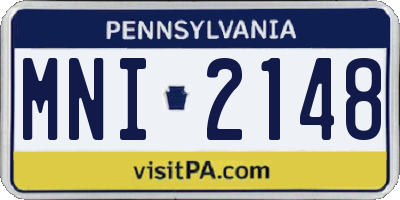 PA license plate MNI2148