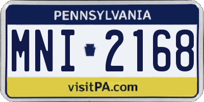 PA license plate MNI2168