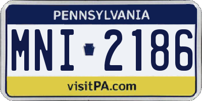 PA license plate MNI2186
