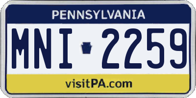 PA license plate MNI2259
