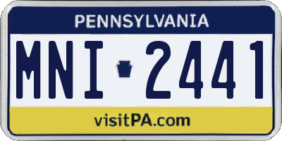 PA license plate MNI2441