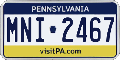 PA license plate MNI2467