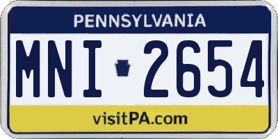 PA license plate MNI2654