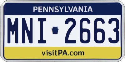 PA license plate MNI2663