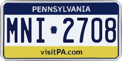 PA license plate MNI2708