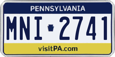 PA license plate MNI2741