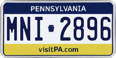 PA license plate MNI2896