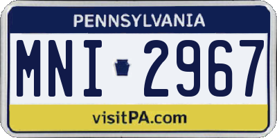 PA license plate MNI2967
