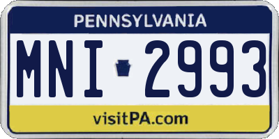 PA license plate MNI2993