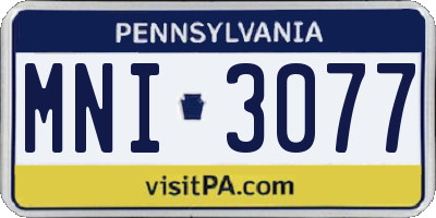 PA license plate MNI3077