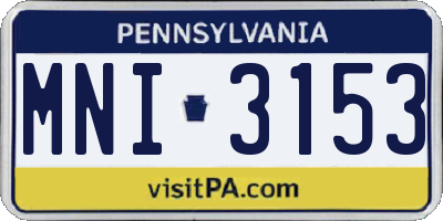 PA license plate MNI3153