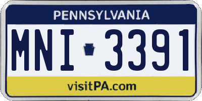 PA license plate MNI3391
