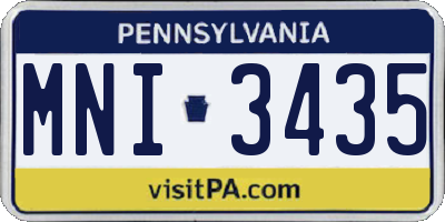 PA license plate MNI3435