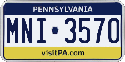 PA license plate MNI3570