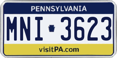 PA license plate MNI3623