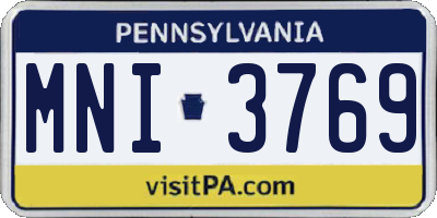 PA license plate MNI3769