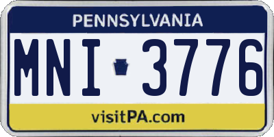 PA license plate MNI3776