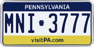 PA license plate MNI3777