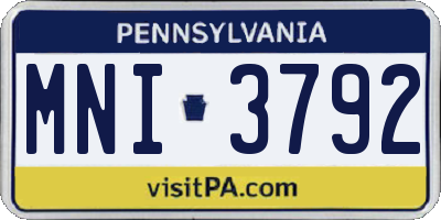PA license plate MNI3792