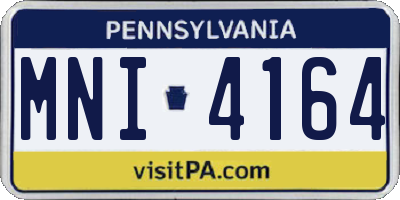 PA license plate MNI4164