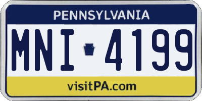 PA license plate MNI4199