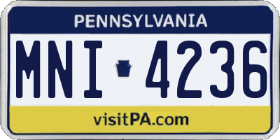 PA license plate MNI4236