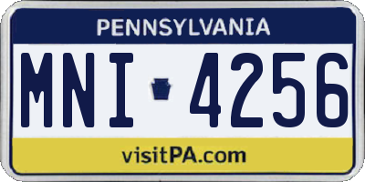 PA license plate MNI4256