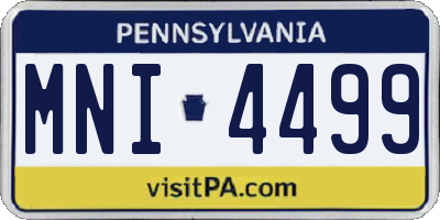 PA license plate MNI4499